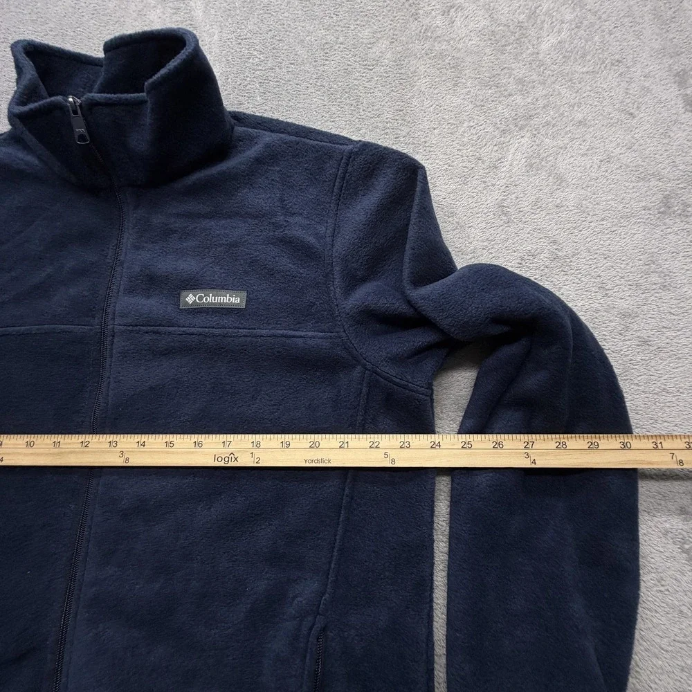 Columbia Jacket Mens Large Blue Fleece Windbreaker Lined‎ Warm Full Zip Pockets